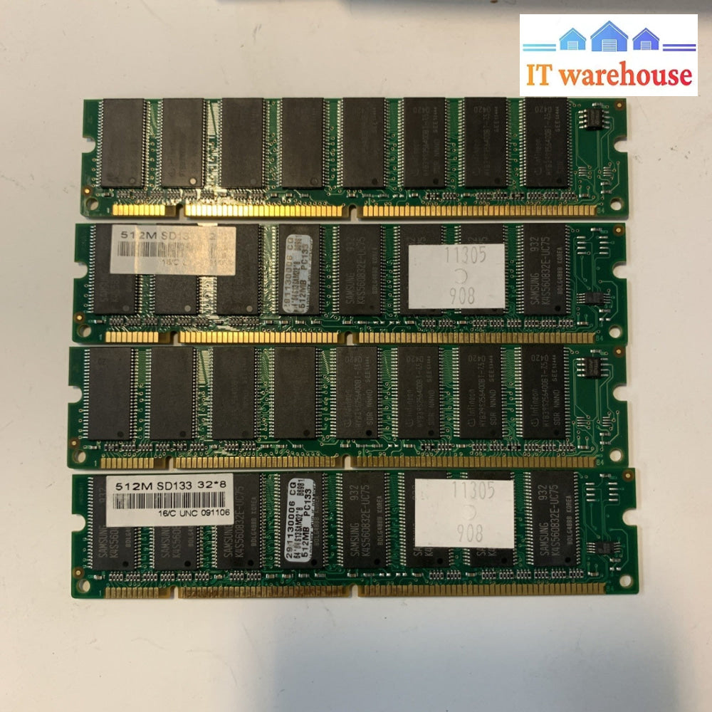 Lot of 4 Desktop 512MB SDR PC133 133MHZ non-ECC memory
