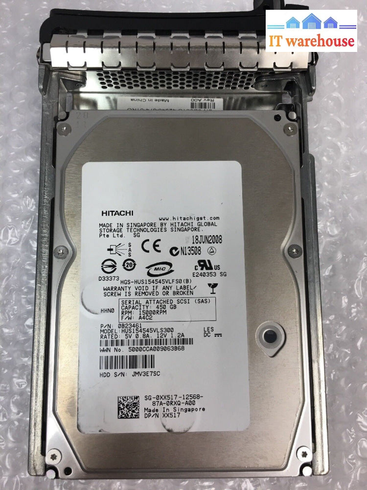  LOT OF 4 Hitachi 450GB 15000RPM SAS Hard Drive HUS154545VLS300 XX517 