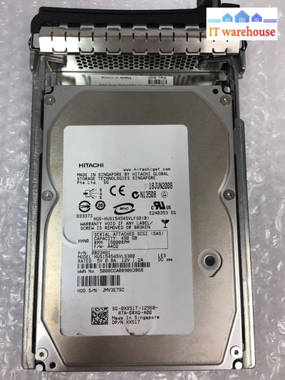  LOT OF 4 Hitachi 450GB 15000RPM SAS Hard Drive HUS154545VLS300 XX517 