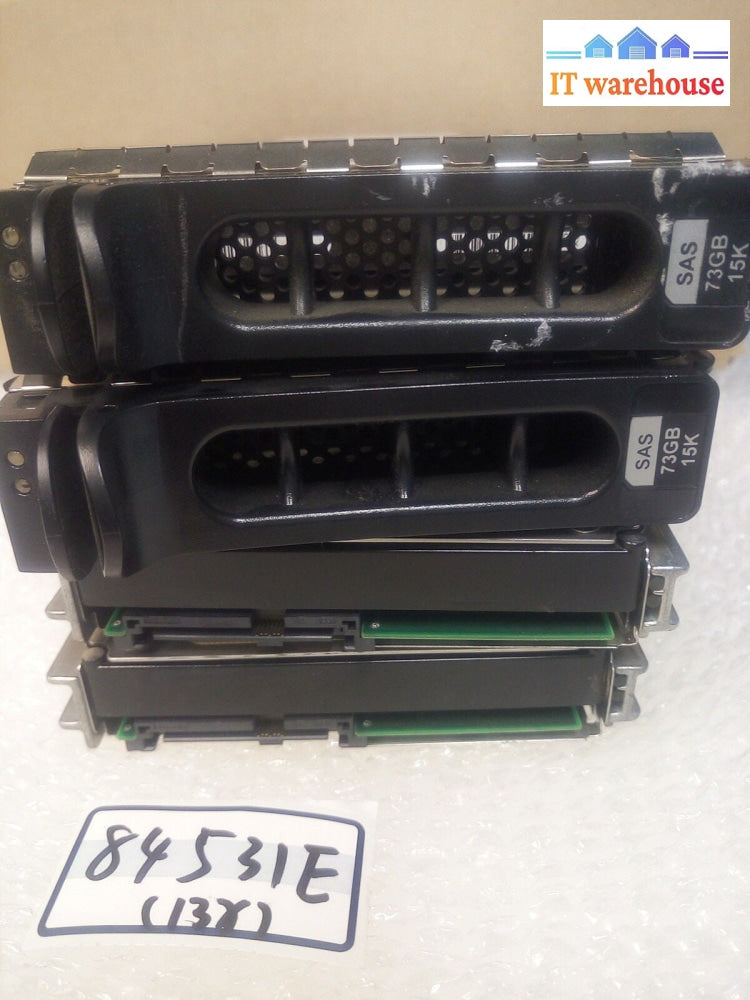 - LOT OF 4 Hitachi 73 GB   SAS Server HDD  HUS151473VLS300 0WR767 W/CADDY @@@
