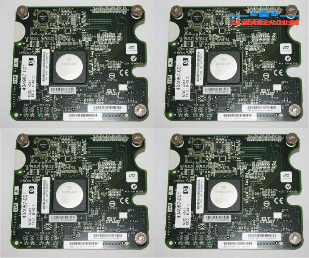 Lot of 4 HP Emulex 4GB Fibre HBA Mezzanine Card 405921-001 / 404987-001