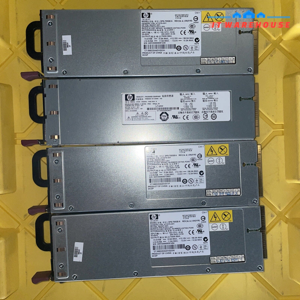 Lot of 4 HP PROLIANT DL360 G5 700W HOT SWAP PSU POWER SUPPLY 411076-001 DPS-700G