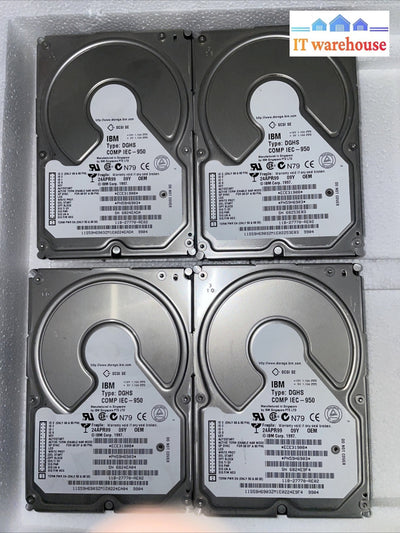 Lot of 4 IBM DGHS COMP IEC-950, PN59H6903, SCSI SE hard drive