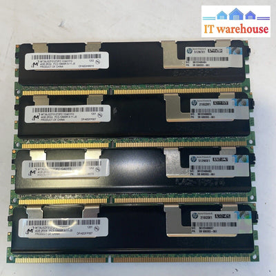 Lot Of 4 Micron Mt36Jszf51272Pz-1G4G1Fg 4Gb 2Rx4 Pc3-10600R Memory Modules