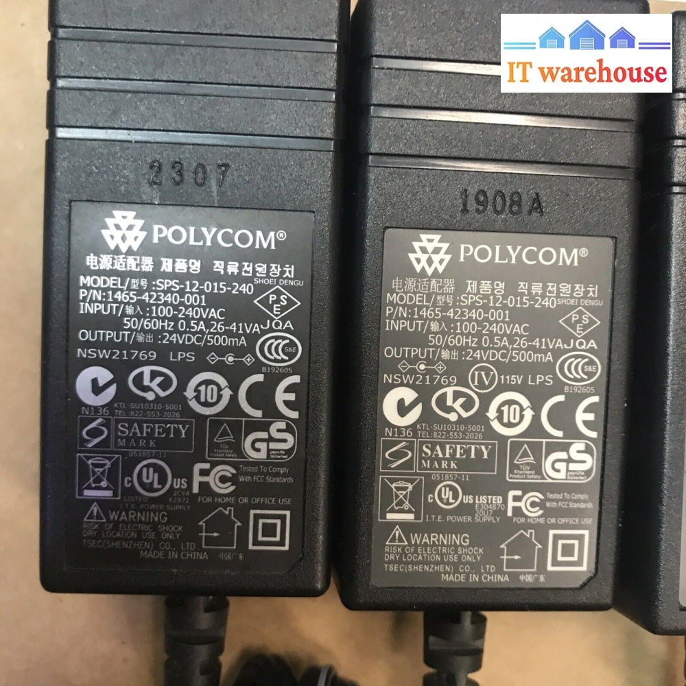Lot of 4 Polycom SoundPoint 24V Power Supply (SPS-12-015-240)