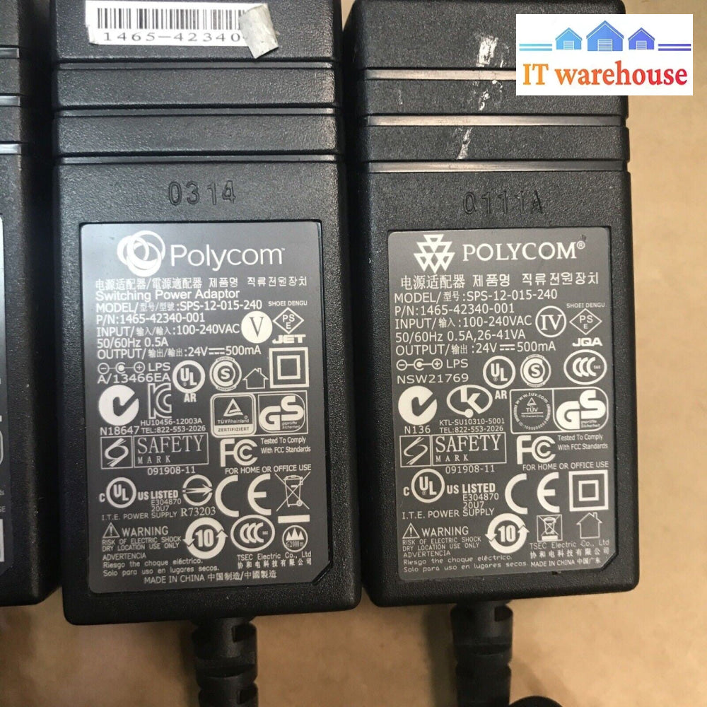 Lot of 4 Polycom SoundPoint 24V Power Supply (SPS-12-015-240)