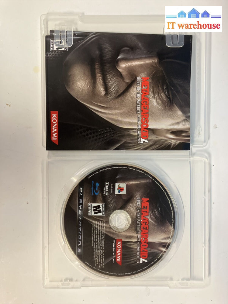 Lot Of 4 Ps3 Games Nhl 10 / Soulcalibur Ridge Racer 7 Metal Gear Solid ~