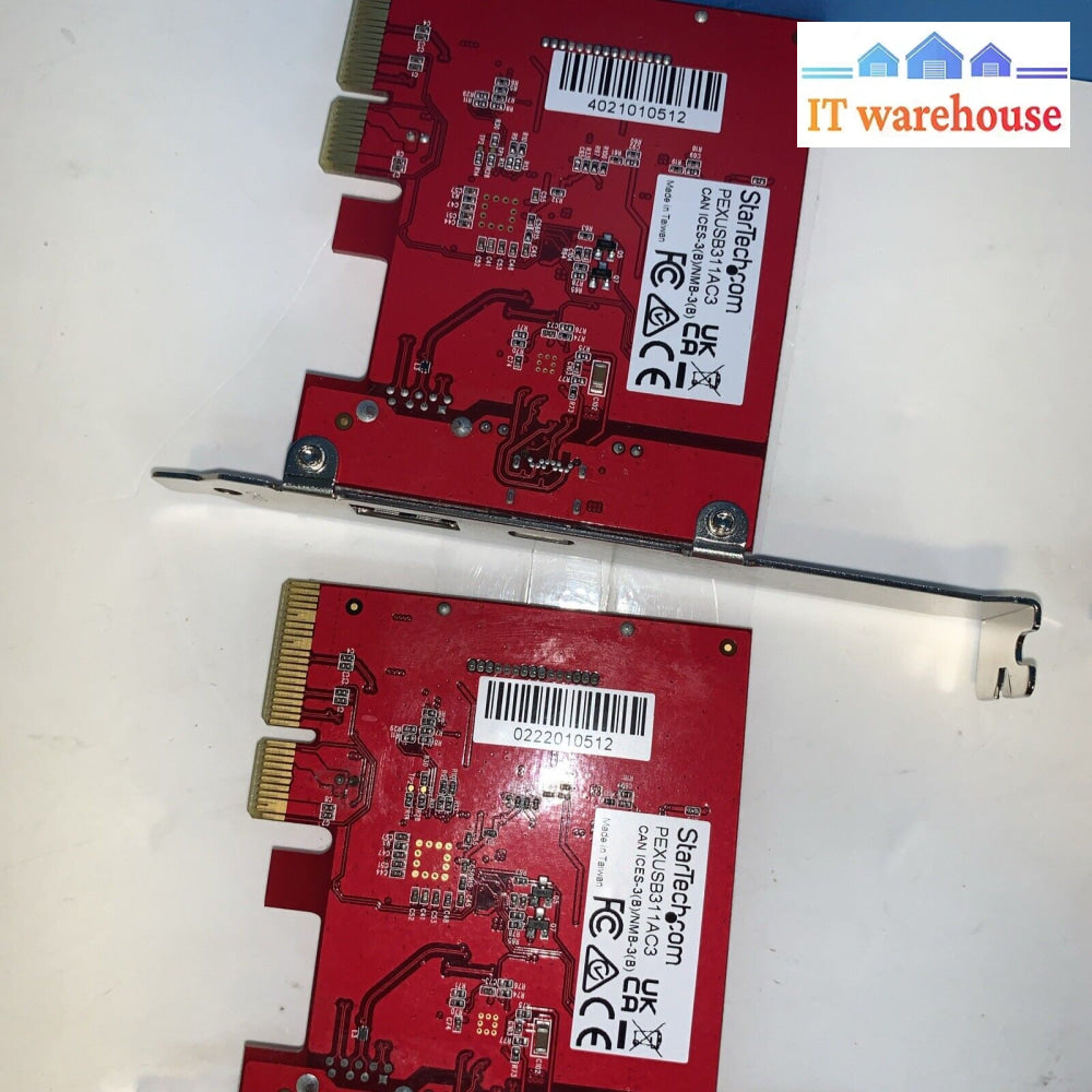 Lot Of 4 Startech Pexusb311Ac3 2-Port 10Gbps Usb-A & Usb-C Pcie Card Adapter