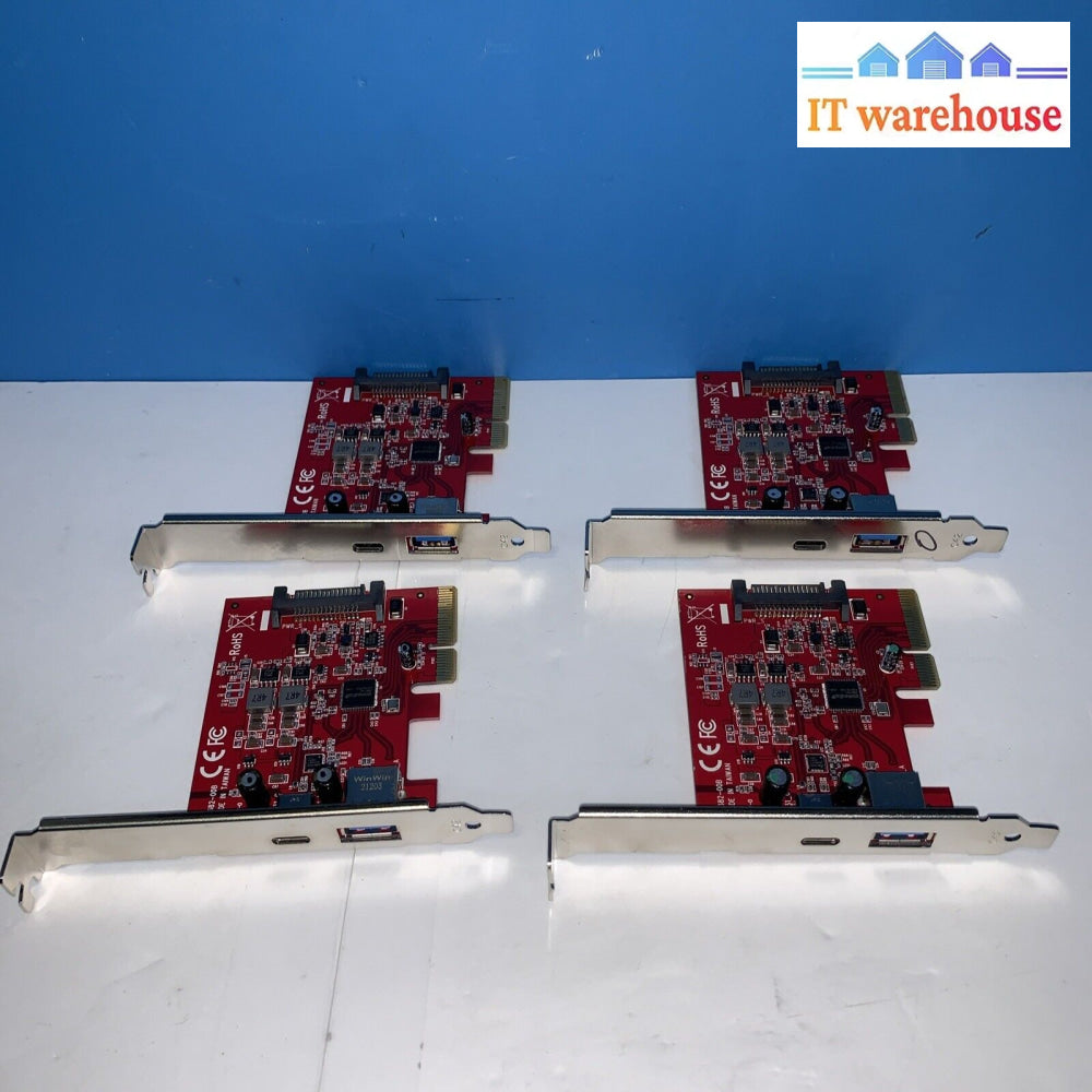 Lot Of 4 Startech Pexusb311Ac3 2-Port 10Gbps Usb-A & Usb-C Pcie Card Adapter