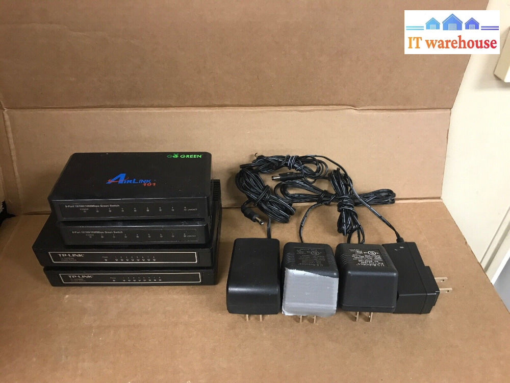 Lot Of 4 Tp-Link / Airlink 8-Port Gigbit Switch