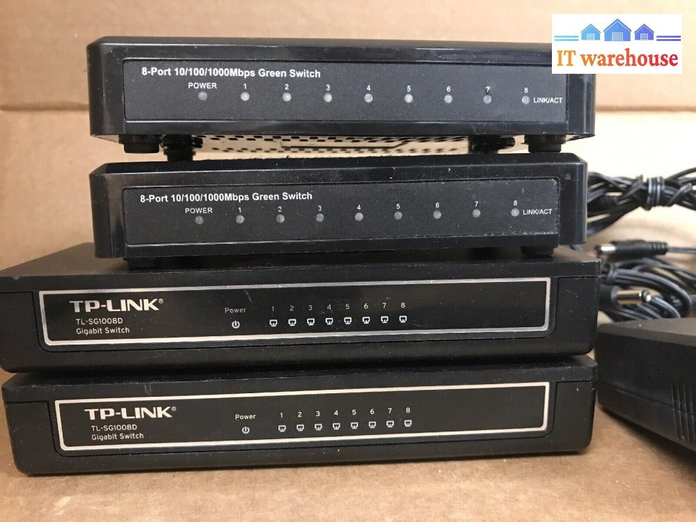 Lot Of 4 Tp-Link / Airlink 8-Port Gigbit Switch