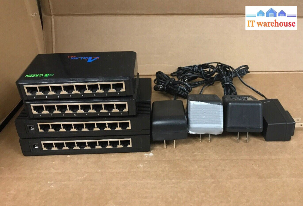 Lot of 4 TP-Link / Airlink 8-port Gigbit switch