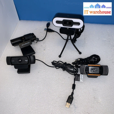 Lot of 4 USB webcam, 2x Logitech Logi and other brands