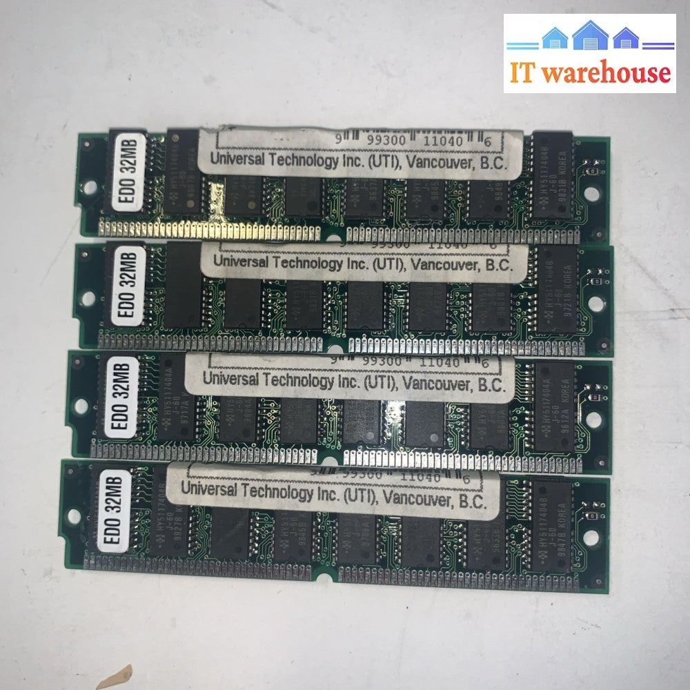 Lot Of 4 Vintage 72-8x32-60 32M 72P EDO Simm 72 Pin Memory Ram