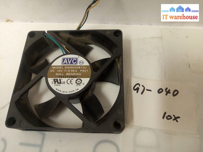 - LOT OF 5  AVC DA08020B12U 8cm DC12V 0.46A 8CM PWM Cooling Fan @@@