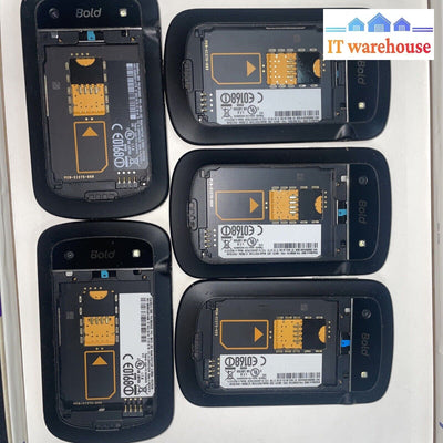 Lot Of 5 Blackberry Bold 9900 8Gb Cell Phone (Carrier:4X Rogers 1X Telus)