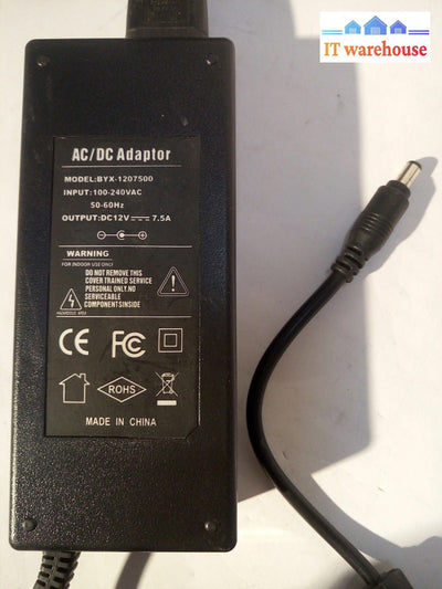 *  Lot of  5 BYX-1207500 AC/DC 12V 7.5A Power Adapter 