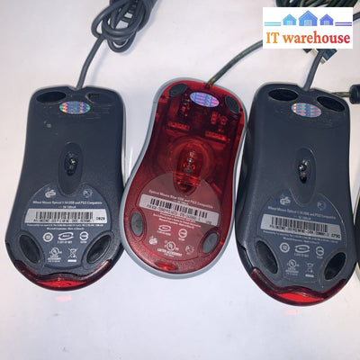 Lot of 5 Microsoft Wheel Mouse Optical USB Mice
