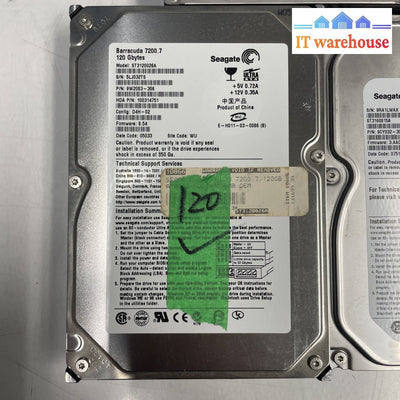 Lot Of 5- Mixed Brand Desktop IDE HDD   120G/160G 3.5”   Working +