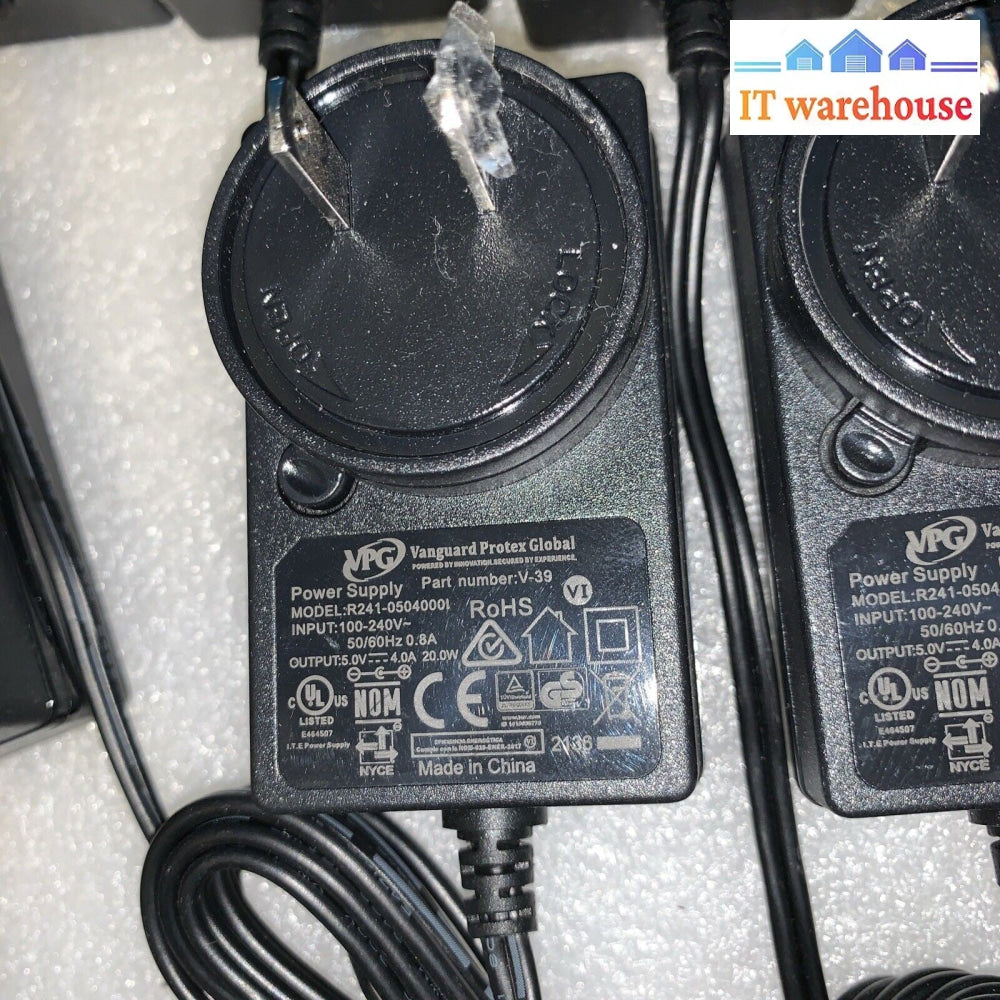 Lot of 5 MPG Vanguard Protex Global V-39 R241-05040001 5.0V4.0A 20.0W AC adapter