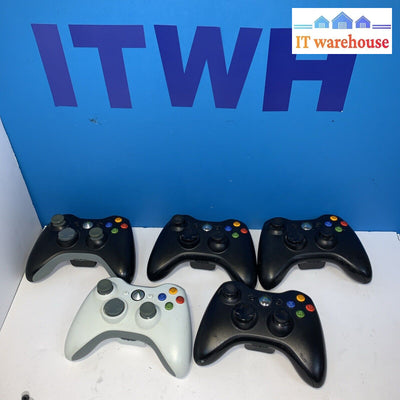 Lot Of 5 Official Microsoft Xbox 360 Wireless Gaming Controller