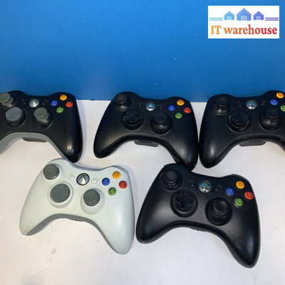 Lot Of 5 Official Microsoft Xbox 360 Wireless Gaming Controller