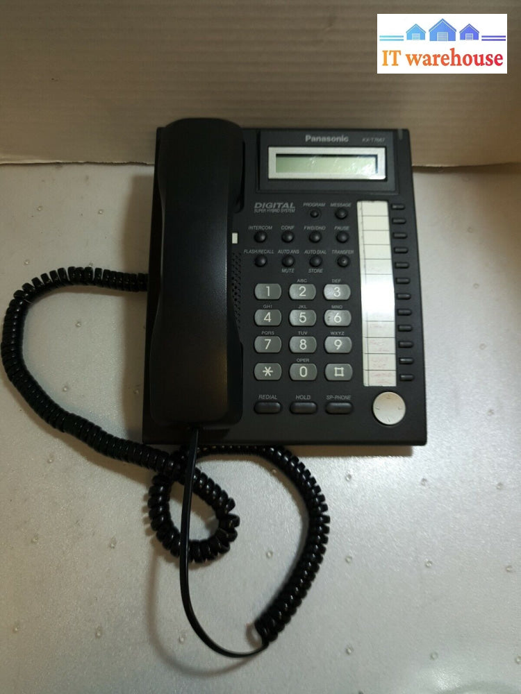 - Lot Of 5 Panasonic Kx-T7667 Kx-T7667C-B 12 Button Display Telephone (No Stand)