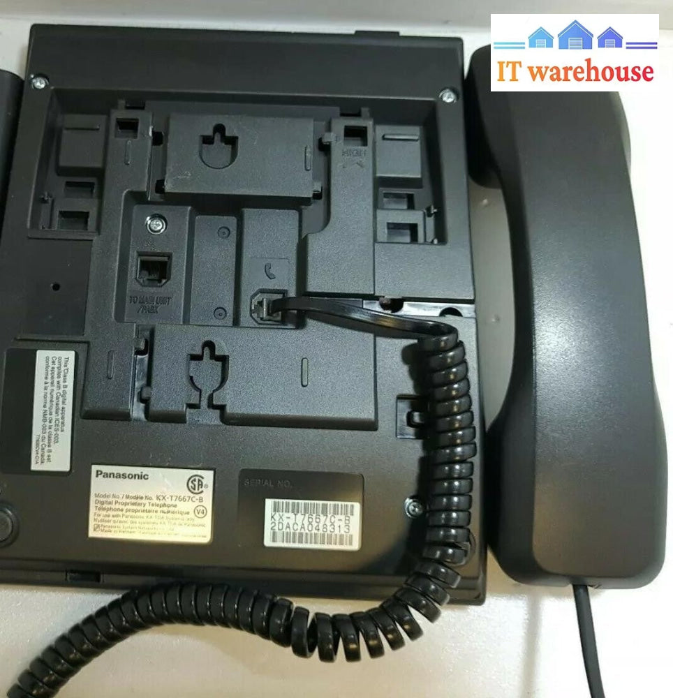 - LOT OF 5 PANASONIC KX-T7667 KX-T7667C-B 12 Button Display Telephone (NO Stand)