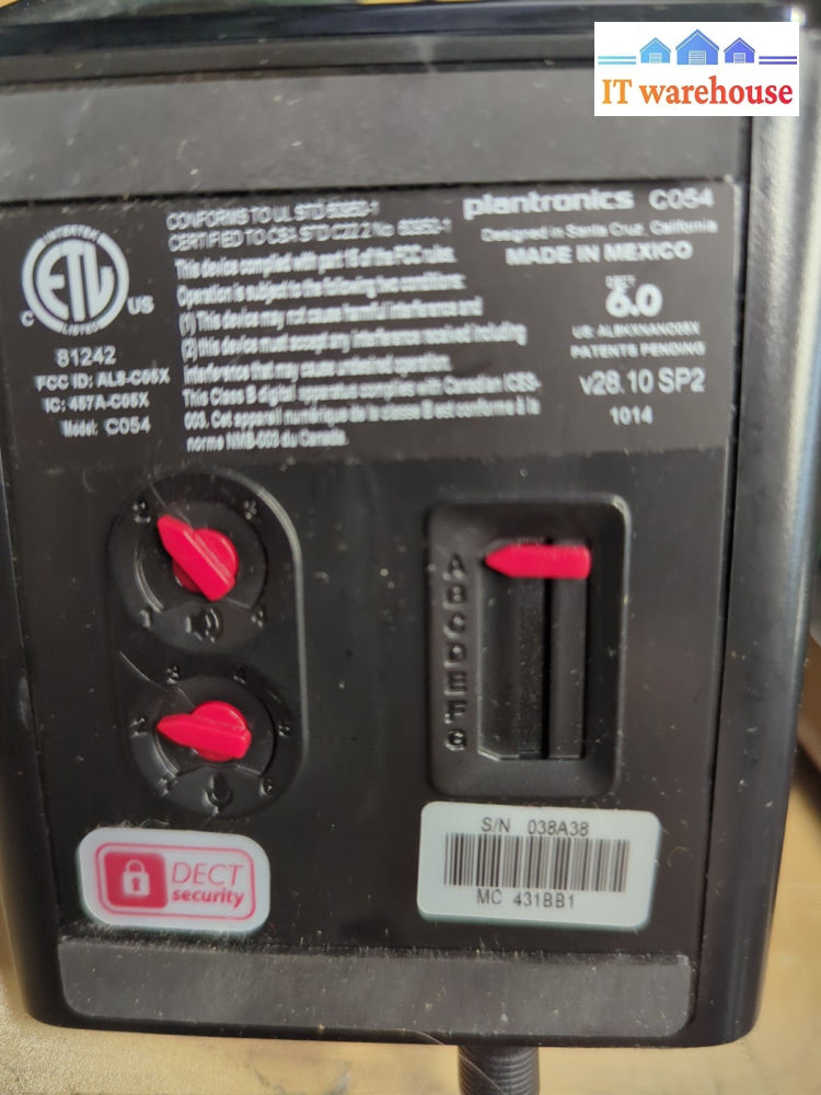 Lot of 5 Plantronics Wireless Headset DECT C054 stand charger & AC adapters