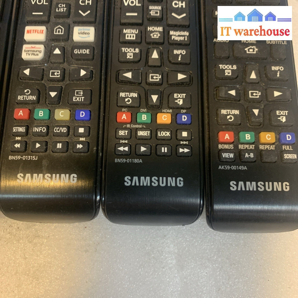 Lot of 5 Samsung TV Remote Controls BN59-01315J /-01180A /-01234A / AK59-00149A