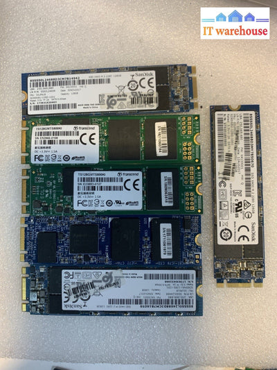 Lot of 6 128GB M.2 2280 SATA SSD hard drives
