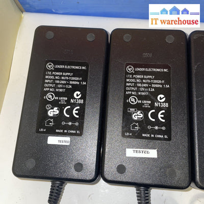 (lot of 6)  Genuine LEI NU70-1120520-I1 AC/DC Power Supply Adapter 12V 5.2A 62W