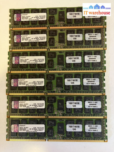 ~ Lot of 6 Kingston KTM-SX313LV/8G 96Y3263 8GB PC3-10600 1333MHZ Server RAM