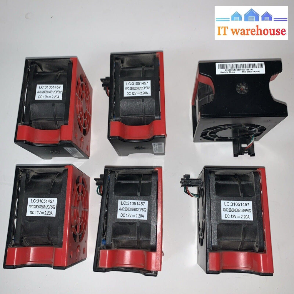 Lot of 6 Lenovo RD430 RD440X RD630 RD640 server chassis CPU fan 03X3872 3X3872
