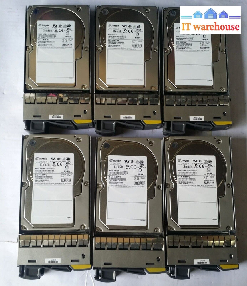 Lot of 6 NetApp 146GB 10K 9V2004-038 FW: NA05 ST3146807FC @@@