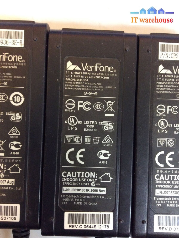 Lot of 6 VeriFone Power supply (charger) Au-7992n,