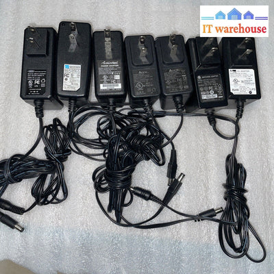 Lot of  7 12V 2A or up wireless router/ modem AC Power Adapter (with Power Cord)