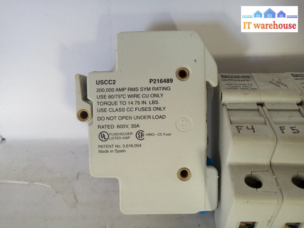 *  lot of 7 FERRAZ SHAWMUT FUSE HOLDER P216489 2 POLE 600V 30A   