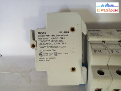 *  lot of 7 FERRAZ SHAWMUT FUSE HOLDER P216489 2 POLE 600V 30A   