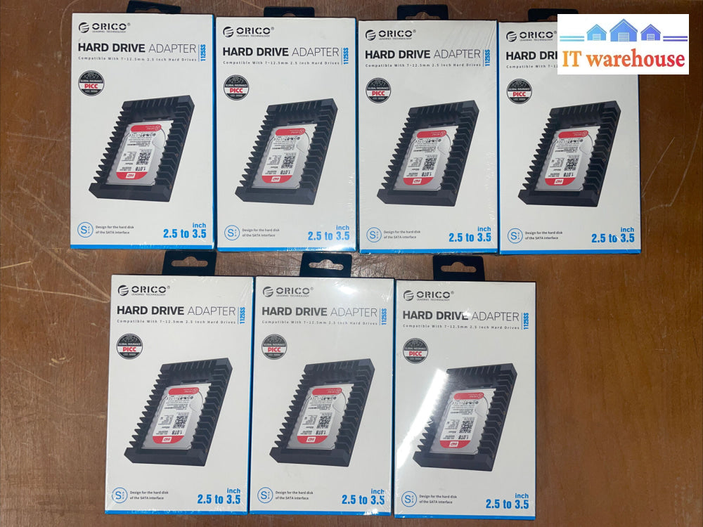 Lot Of 7 Orico Sata 2.5 Inch To 3.5 Hard Drive Adapter 1125S