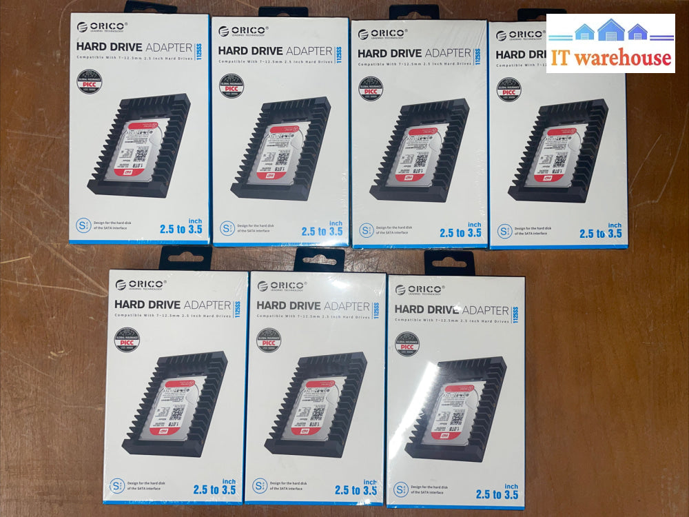 Lot of 7 ORICO SATA 2.5 inch to 3.5 inch Hard Drive adapter 1125s