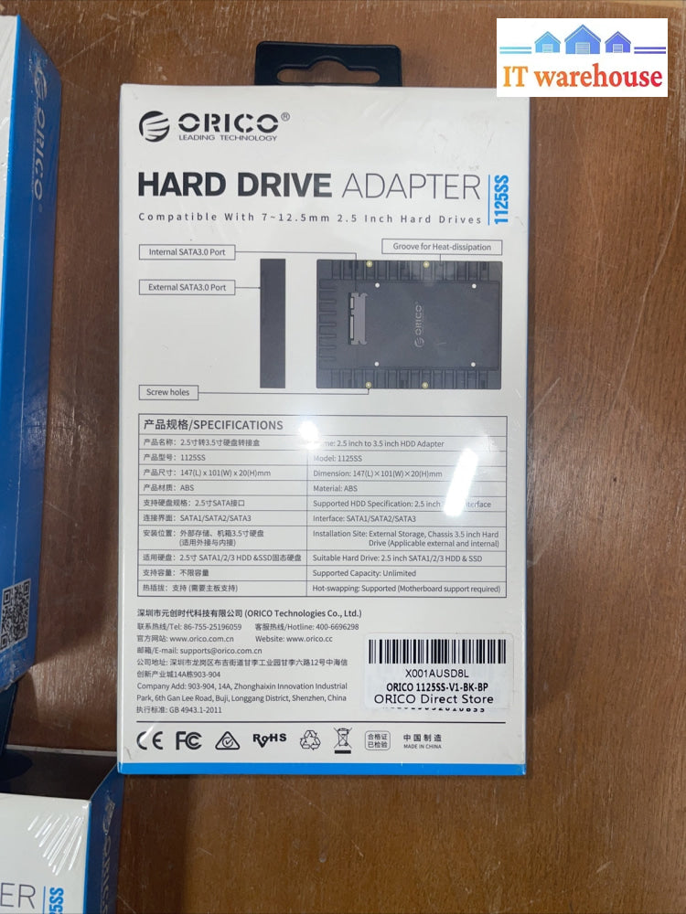 Lot of 7 ORICO SATA 2.5 inch to 3.5 inch Hard Drive adapter 1125s