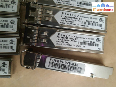 - LOT OF 8 FINISAR FTLF8524P2BNV-EC, EMC 019-078-032 MODULE