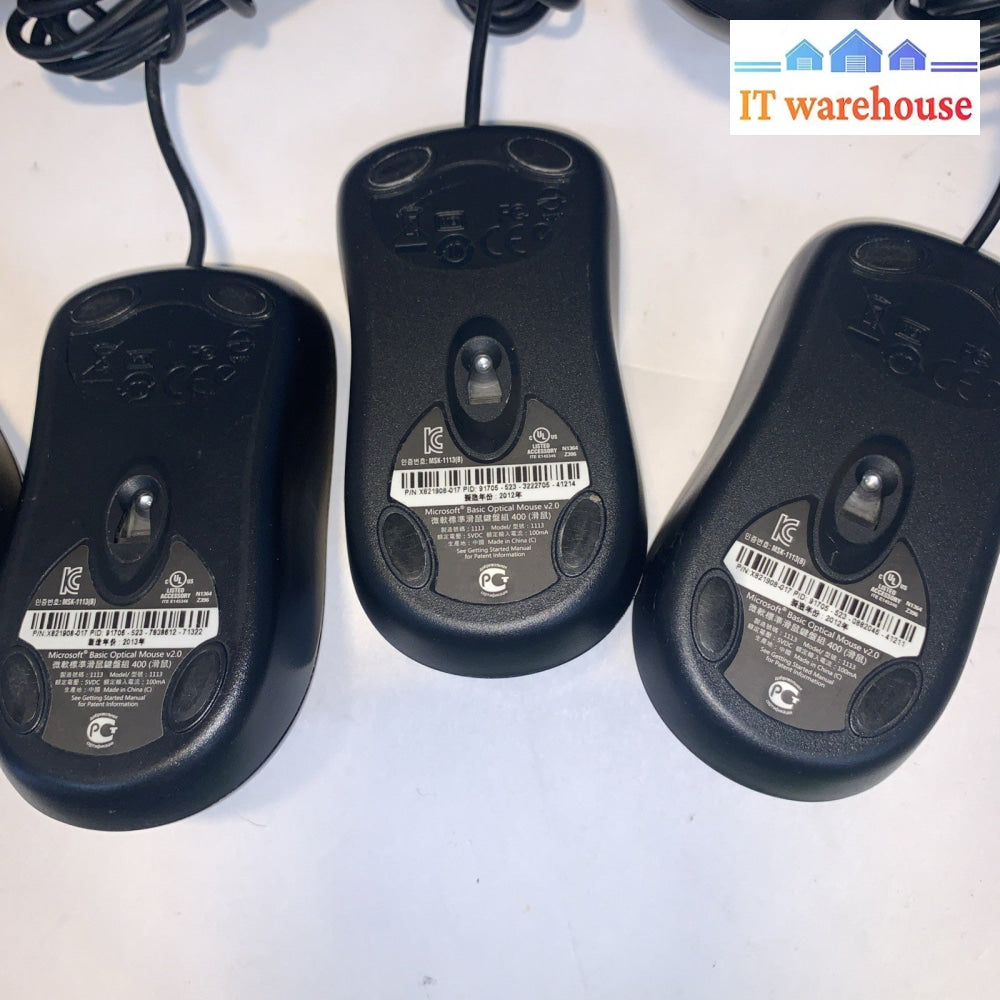 Lot of 8 Microsoft Wheel Mouse V2.0 Optical USB Mice