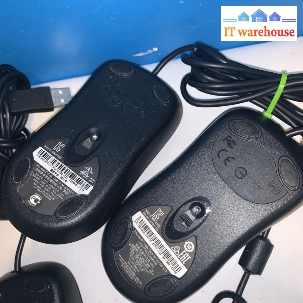 Lot of 8 Microsoft Wheel Mouse V2.0 Optical USB Mice