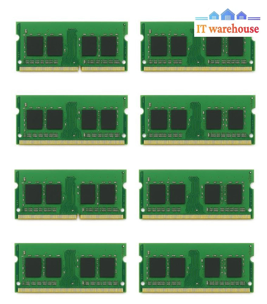 Lot of 8 Name brand (identical)  2GB DDR3 PC3 204-pin laptop Ram memory