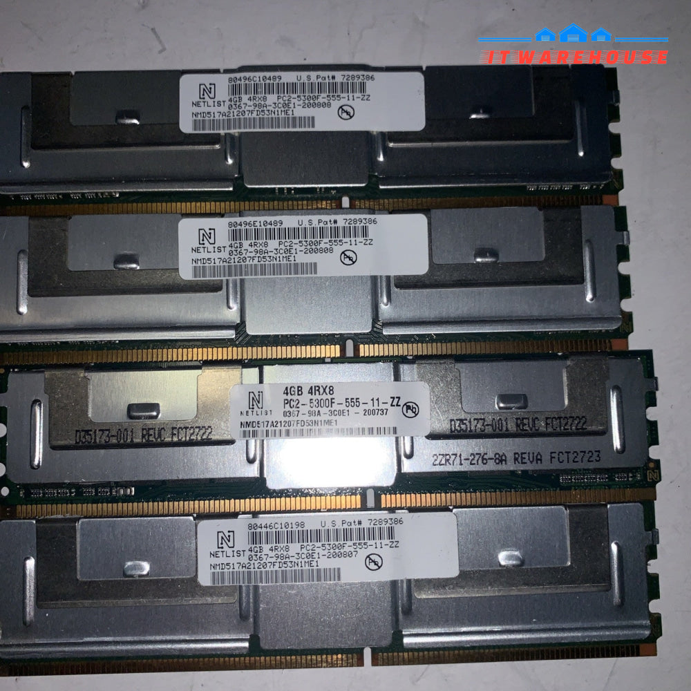 Lot of 8 Netlist 4GB PC2-5300F DDR2 ram memory (for servers & Apple)