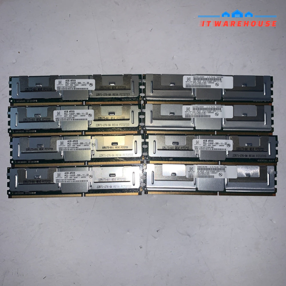 Lot of 8 Netlist 4GB PC2-5300F DDR2 ram memory (for servers & Apple)