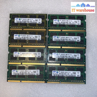 Lot of 8 Samsung 4GB DDR3 PC3-10600S SO-DIMM M471B5273DH0-CH9 Laptop RAM