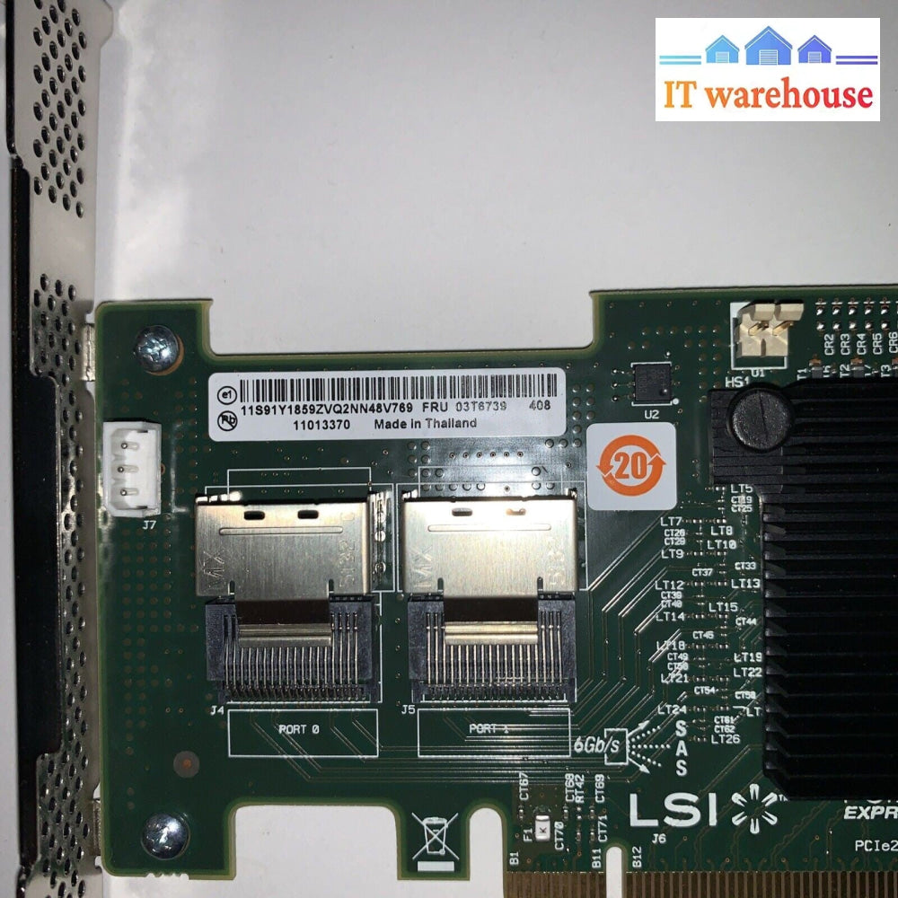 LSI / LENOVO 03T6739 MegaRAID SAS 9240-8i 8-port SAS/SATA Controller Full Height